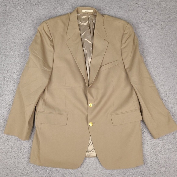 Vintage Chaps Ralph Lauren Blazer Mens‎ 46T Brown Tan Wool Sport Coat Jacket - Picture 1 of 16